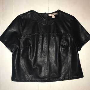 Forever 21 Black Leather Top